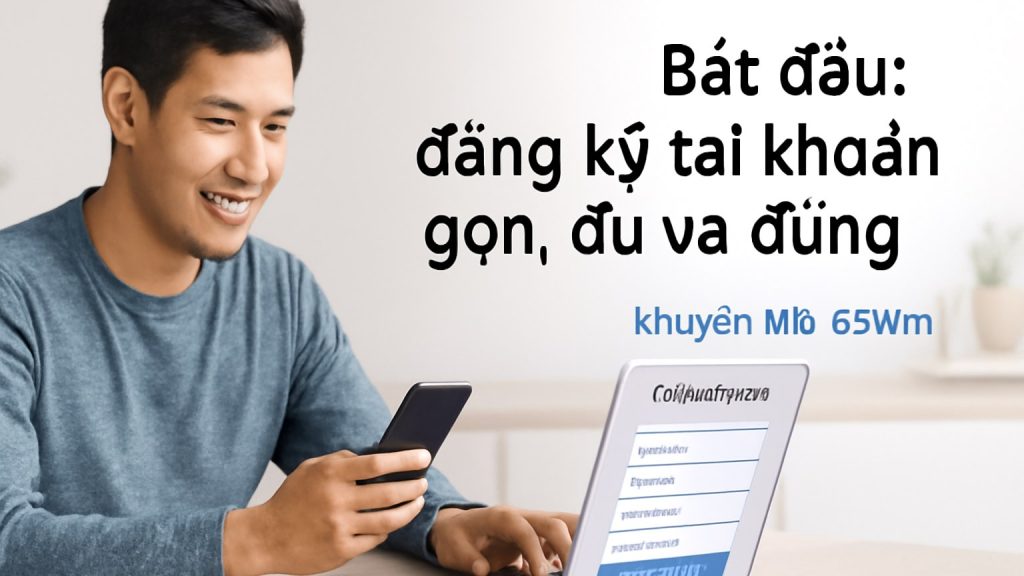 1) Bắt đầu: đăng ký tài khoản gọn, đủ và đúng Minh họa: 1) Bắt đầu: đăng ký tài khoản gọn, đủ và đúng
